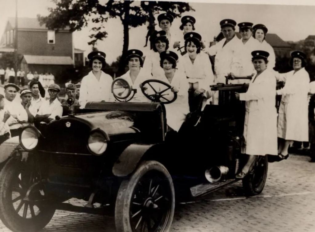 Female Firefighters from Chalfont, Pennsylvania, in&nbsp;1930.